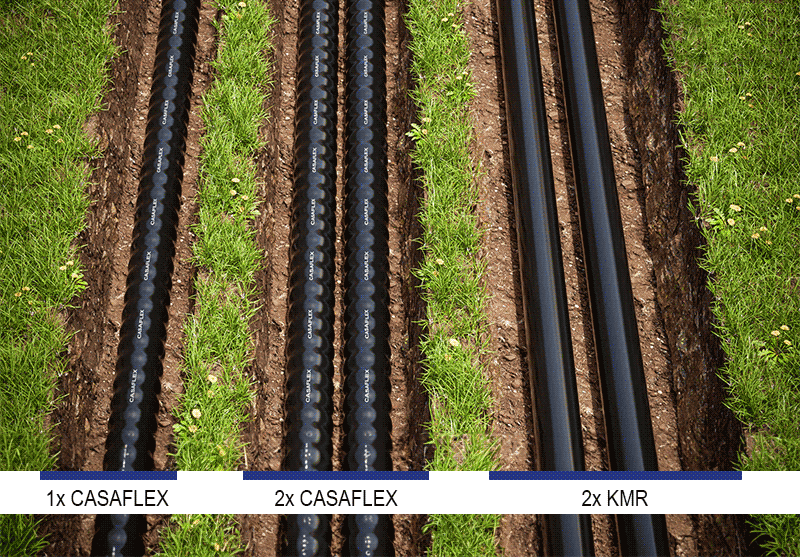 Comparaison entre les tranchées CASAFLEX et les conduites de chauffage urbain rigides